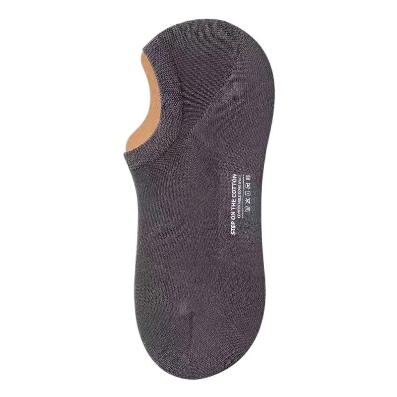 Cotton Summer Socks - Men's Short Socks - Pure Cotton Shallow Opening Anti-odor 10A Antibacterial Sweat-absorbing Short Tube Plain-colored Boat Socks
