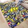 Tappetino da Pavimento Tappeto da Salotto Tappeto da Corsa Moto The Doctor Nero Giallo Pista da Corsa con Numero 46 Design Dinamico Decorazione per la Casa