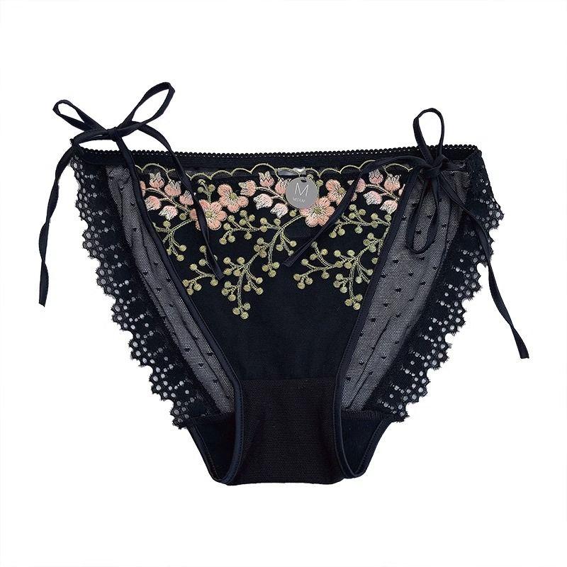 Sexy Strap Lace Edge Imperial Style Underwear Women's Mesh Comfortable Cotton Crotch Girls' Triangle Pants