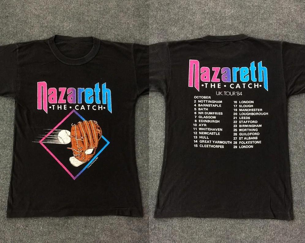 2sides Nazareth Band The Catch Tour Uk 84s Concert Rock T-shirt S to 5XL 2F2159 L