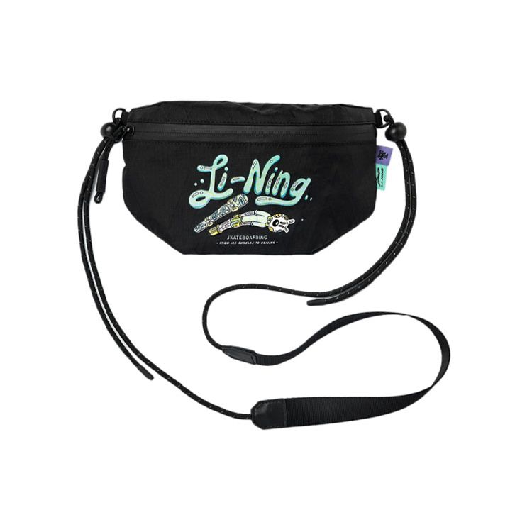

Li Ning X Steven Harrington Коллаборация Спортивная Мода Сумка-кроссбоди на молнии Унисекс Черный ABDR312-1 Black