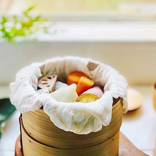 Snow White Dishcloth / Convenient for Wiping Dishes and Draining Vegetables / Large / Linen, Cotton, Rayon / Approx. 57 X 57 Cm / (Nightingale)