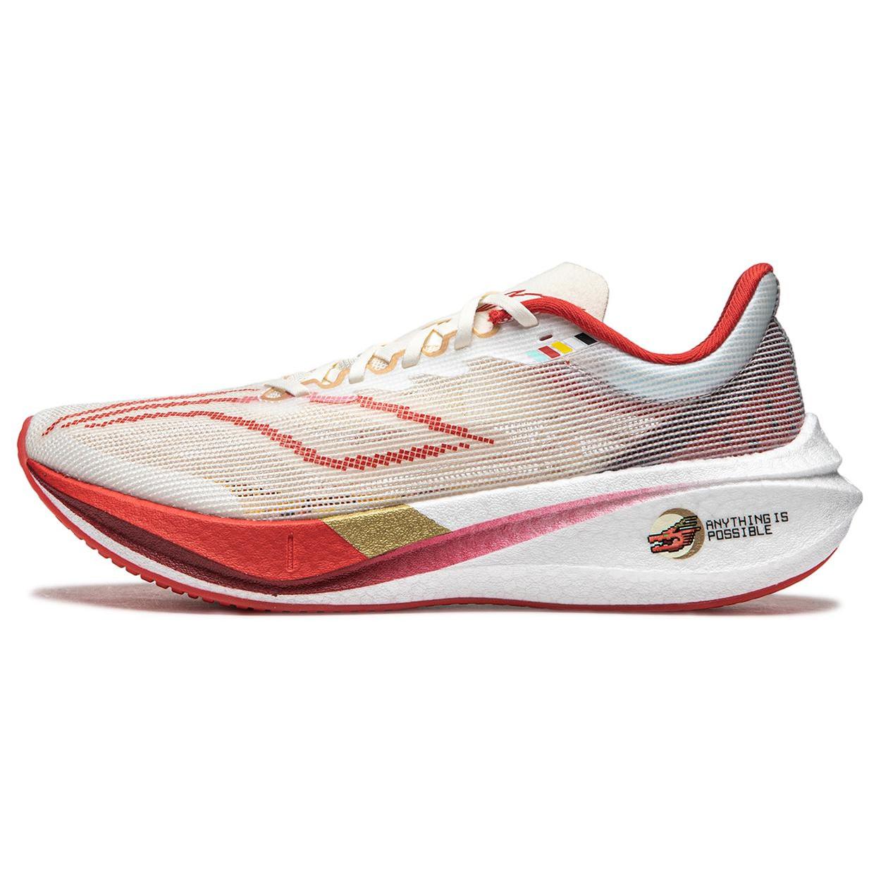 

Li Ning Feidian 3 Challenger Fabric Cushioning Abrasion Resistant Breathable Low top Running Shoes Women s Red White ARMT038-25 36