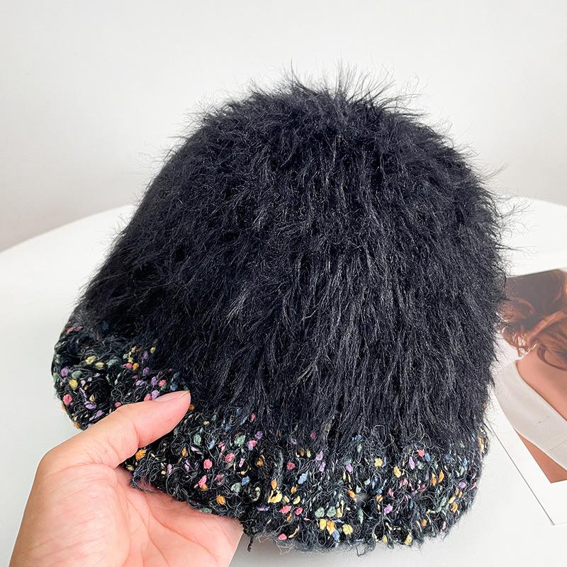 Strickmütze mit großem Kopfumfang für Damen, kleines Gesicht im Herbst und Winter, warme Bucket Hat, vergrößerte und vertiefte Ohrenschützer-Beckenmütze