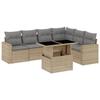 VidaXL Salon de jardin avec coussins 7 pcs beige résine tressée 3267299