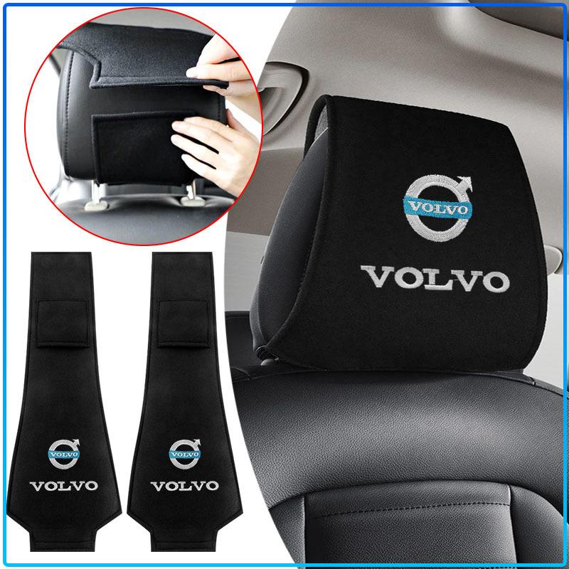 1/2pcs Car Accessories Seat Headrest Protective Covers For Volvo Rdesign XC90 S60 XC60 V70 S80 S40 V50 V40 V60 C30 S70