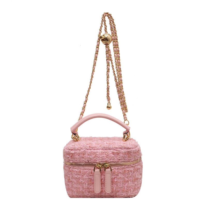 Trendy New Products, Sweet, Small Fragrance, Gentle Feeling, Portable Box, Bag, Fashionable Versatile Chain, Knitted Messenger Women's Bag