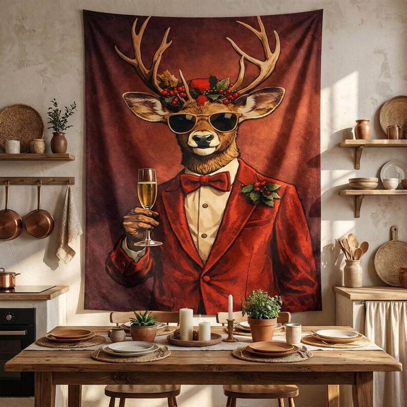 A dashing deer tapestry 75x100 чёрный