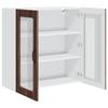 Wall Mounted Glass Cabinet PORTO Brown Oak Effect 80 x 31 x 80 cm