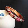 Handicraft Peony Gifts For Women Girl Enamel Flower Bangles Accessories Bracelet Jewelry