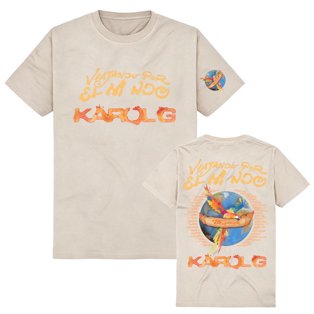VIAJANDO POR EL MUNDO TROP TOUR 2026 Tshirts KAROL G Printing T-shirt Summer Cotton Fashion Tee Women Men Clothing