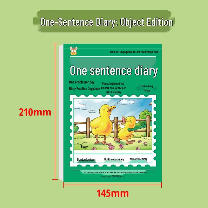 

Picture-Based Diary Practice Sheets for Grades 1-3: Writing & Tracing Book