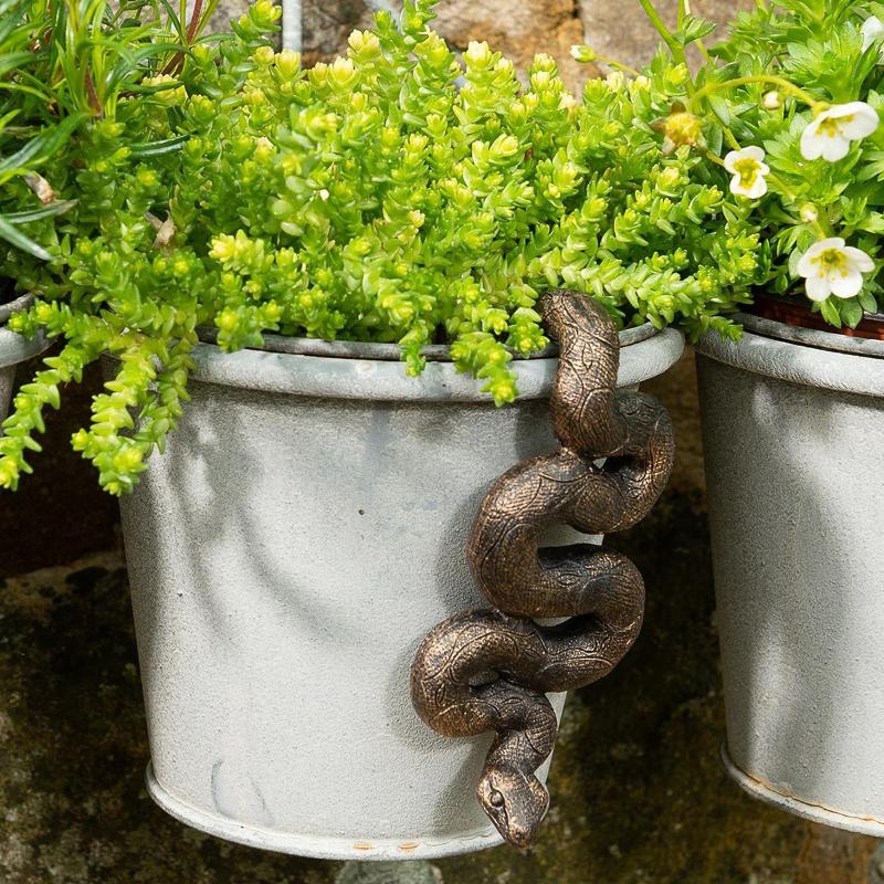 1 buc Sculptură Șarpe cu Capul în Jos din Rășină Ornament Ghiveci de Flori pentru Grădină Casă Figurine Animale Realiste Decor Casnic