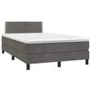 Vidaxl Letto Continentale Con Materasso E LED, Grigio Scuro, 120X190 Cm