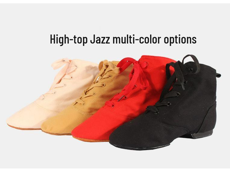 High-Top Jazz Dance Shoes for Men & Women, Canvas Soft Sole Low-Top Practice Shoes.