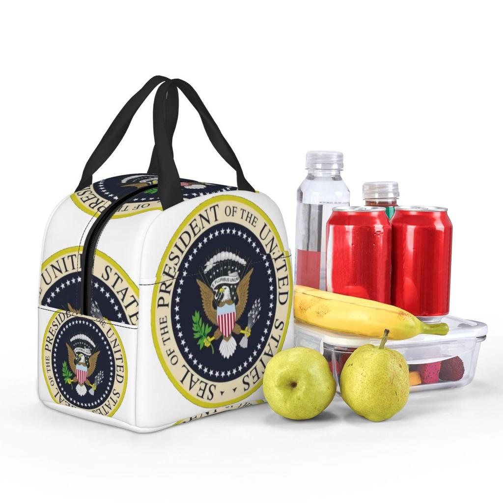 Seal Of The President Of The United States Insulated Lunch Bag for Women Office Cooler Thermal Food Box Tote Lunch Boxes