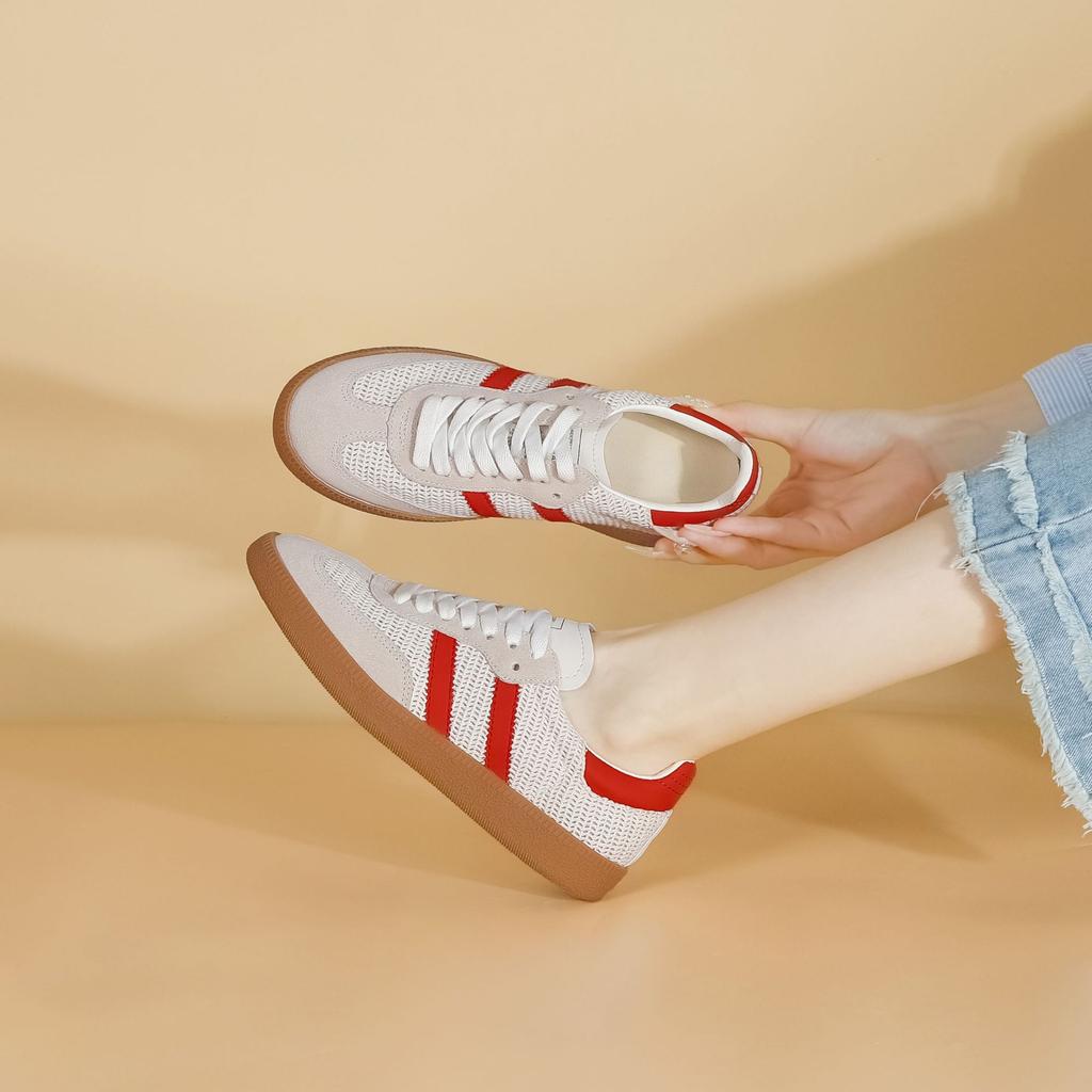 2025 autumn new fashion platform German training shoes women wear high-end sense source Litong casual women's shoes flat baseplate shoes