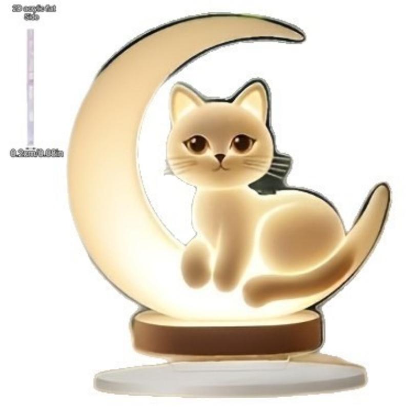 1 Stück 2D Flache Katze Hausdekoration Bürodekoration Ohne Stromversorgung, Charmantes Katzen Acryl Schreibtischornament, Vier Jahreszeiten Dekoration