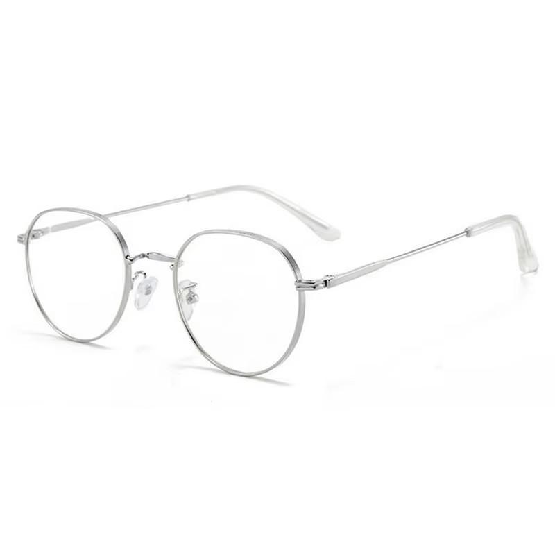 Metal Anti Blue Ray Polygon Myopic Eyeglasses Finished for Women Men Metal Student Prescription Lens Eyeglasses 0 -0.5 -0.75 To -4.0