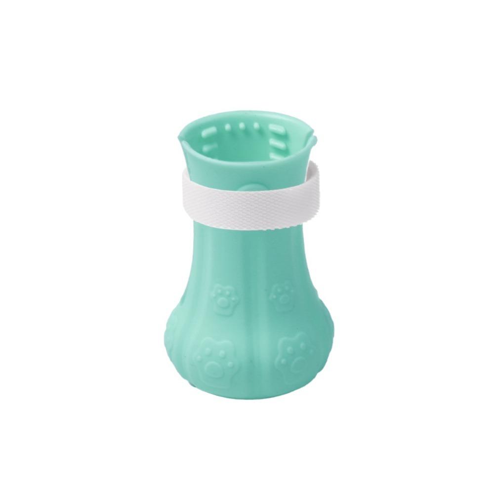 

4 шт. Регулируемые чехлы для лап кошек, водонепроницаемые ботинки для мытья питомцев, защита когтей кошек, уход за питомцами зелёный