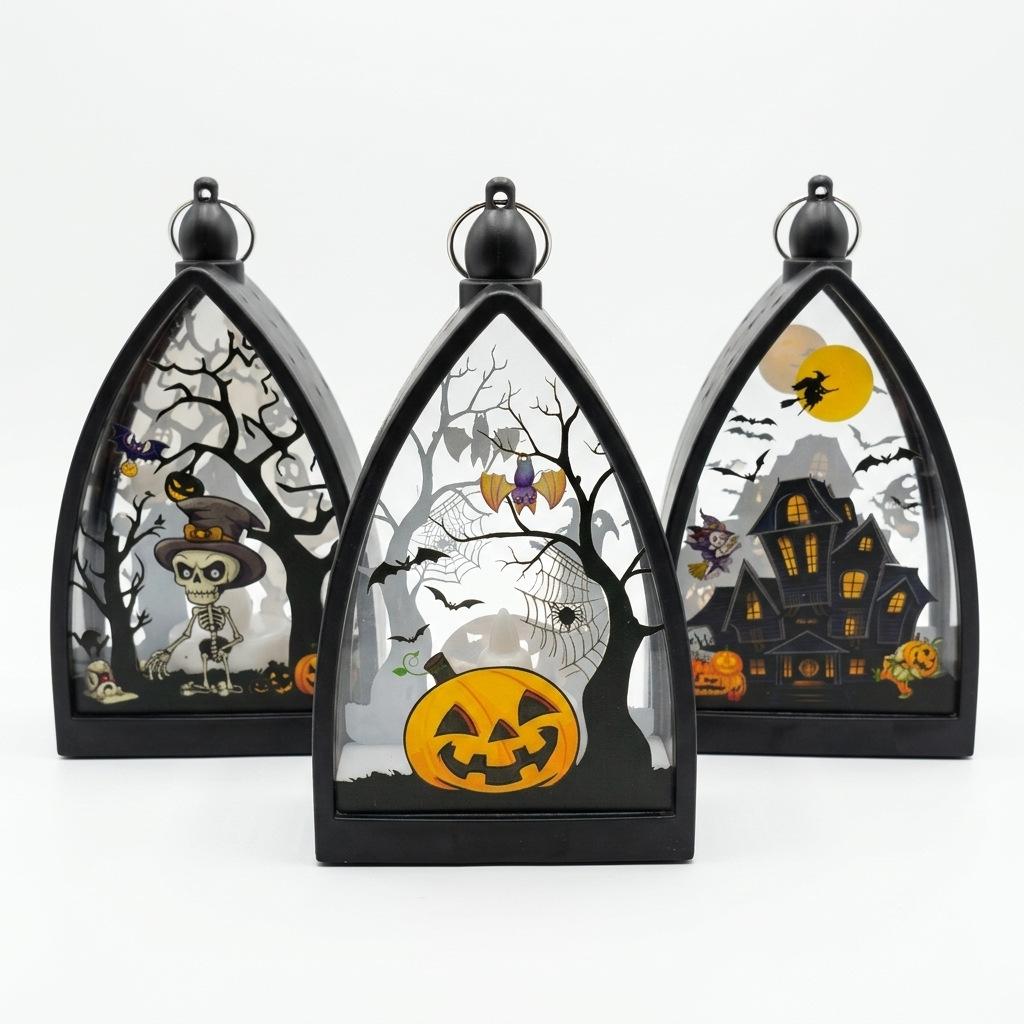 Halloween Decorations Pumpkin Ghost House Skull LED Candles Set 6 Pack Handheld Outdoor Props