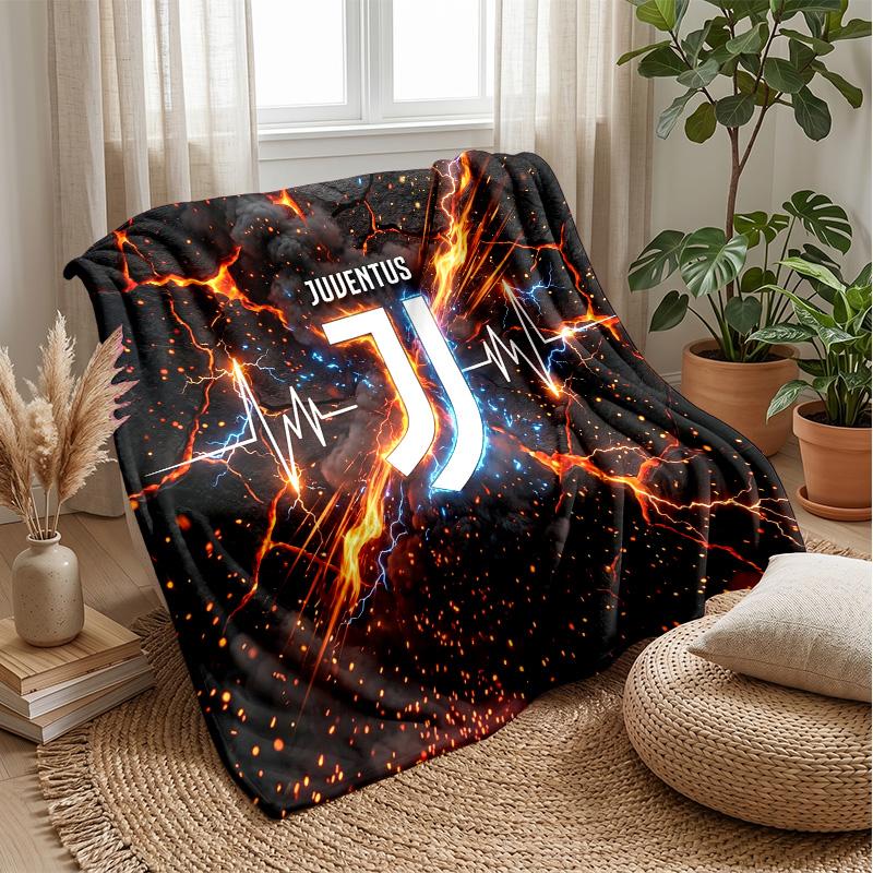 Juventus FC Theme blanket Soft Flannel Blanket Plush Throw Blanket Cozy Sofa Bed Blanket for Home Decor