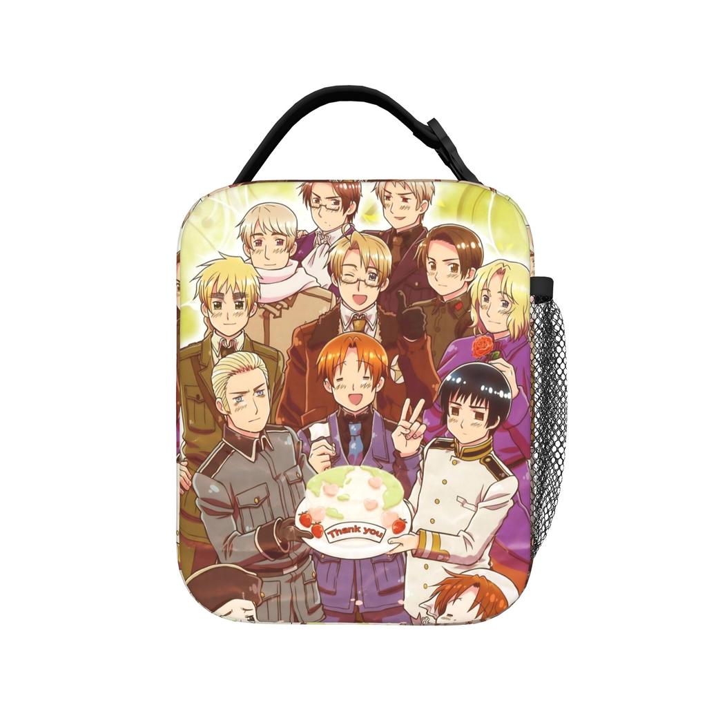 Hetalias Axis Powers Merch Insulated Lunch Bag For Outdoor Food Storage Bag Reusable Thermal Cooler Lunch Boxes