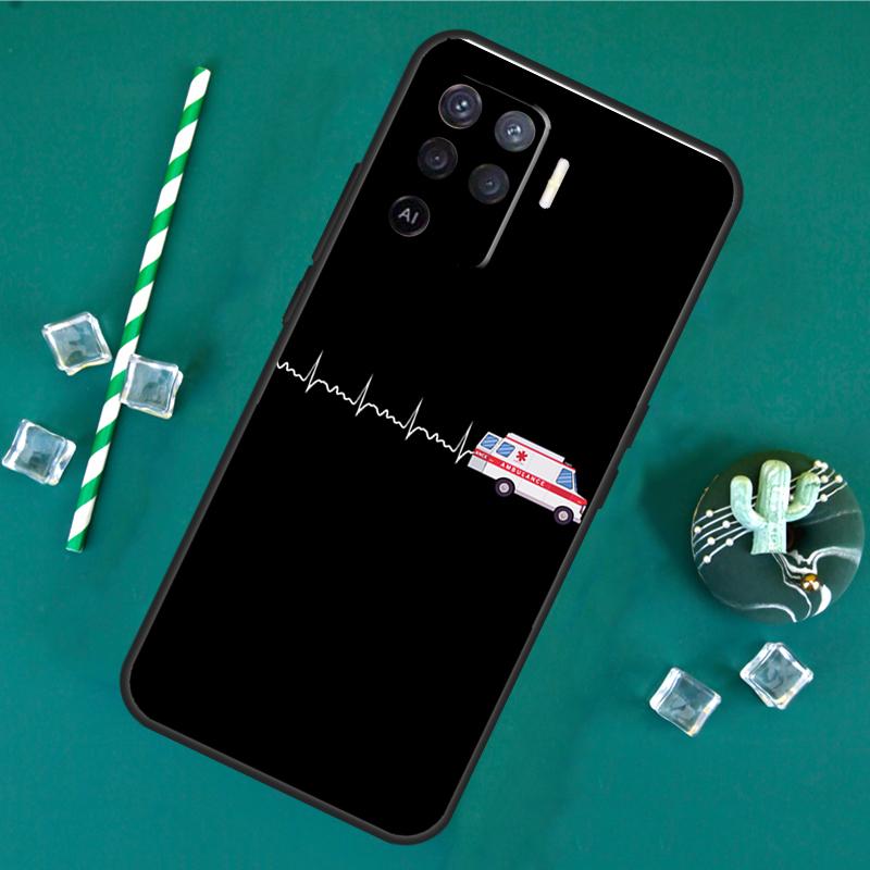 Ambulance Car Case For Oppo A40 A60 A80 A16 A76 A96 A18 A38 A58 A78 A98 A91 A15 A17 A74 A94 A54 A57S Cover