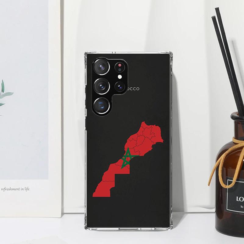 Morocco Flag Phone Case For Samsung Galaxy S25 S24 S23 S22 Ultra S21 FE S20 Plus S10 + S10E Art Fundas Back Cover S24 S23 S22 S2