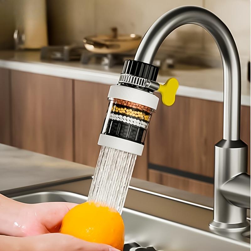 Spritzwassergeschützter Wasserfilter - mit herausnehmbarer Kartusche für einfache Reinigung Universeller Küchenarmatur-Filter Verbessert Geschmack & Klarheit des Wassers
