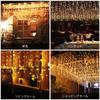 Dalugo LED Icicle Lights, String Lights, Outdoor, Waterproof, 200 Bulbs, 6.5M, Christmas Decorations, Icicle Lights, 8 Lighting Modes, Memory