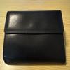 Used CELINE bi-fold wallet black gold plate