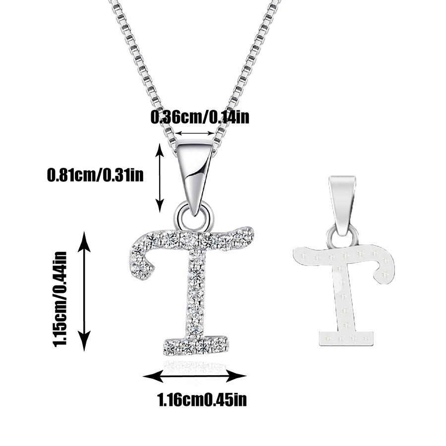 Bezauberndes Alphabet Elegantes Anhänger Anfangsbuchstabe T Schlichte Exquisite Liebesherz Halskette Mode DIY