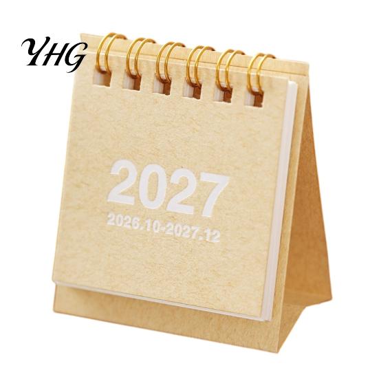 Künstlerische Büroartikel Mini-Schreibtischkalender 2026-2027, Okt 2026 bis Dez 2027 Stehend Klappbar Klein Funktional für Planungskalender,