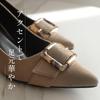 [AmiAmi] Women's Pointed Toe Pumps with Buckle, 6cm Heel, Comfortable for Walking, Leg-Lengthening Effect (Black (Smooth), 24.0cm-24.5cm) KH7544