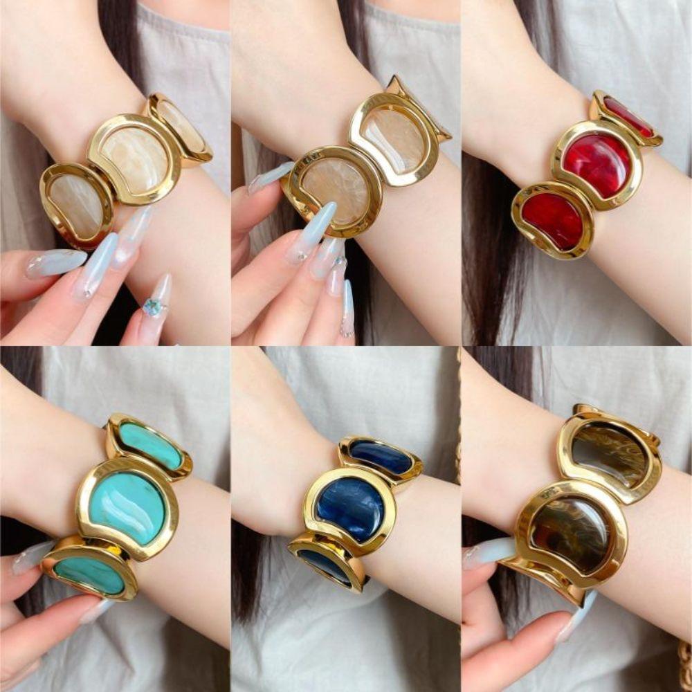 Geometric Links Women's Stretch Bracelet Stretch Fit Vintage Bangle Acrylic Bracelet  Daily Outfits
