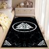 Area Rug, Viking Valknut Black Marble Celtic Corner Knot Poster, Living Room Decor, Non-Slip Mat