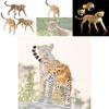 Realistic Wild Animal Model Cheetah Head Up Clouded Leopard African Leopard Indian Leopard Desktop Decor Toy 10*2.5*6.5cm)
