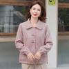 2025 Chinese National Style Turn-Down Collar Jacket for Middle-Aged & Elderly Women - Fashionable Spring/Autumn Outerwear