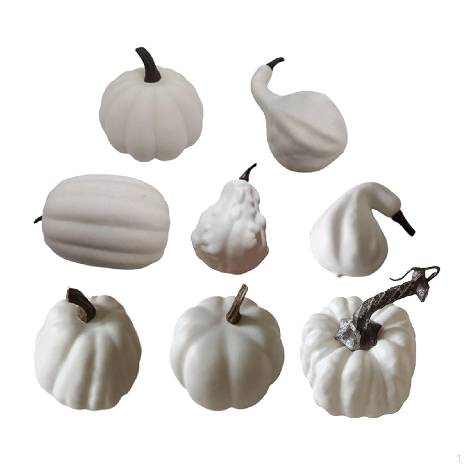 

8x Artificial Pumpkins Set Harvest Assorted Size Vegetables for