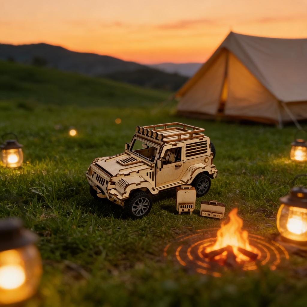 1 wooden DO-IT-YOURSELF off road vehicle a Imaginative 3D puzzle ideal as a festive Present or home decoration