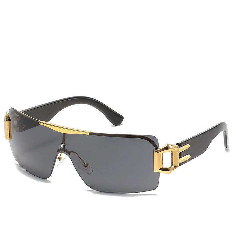 

Большие мужские солнцезащитные очки без оправы, модные панк-очки для женщин и мужчин, модные солнцезащитные очки с градиентными линзами