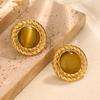 Stainless steel gold earrings, niche design sense light luxury metal studs, commuting versatile temperament earrings