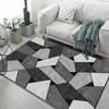 Moderní šedý geometrický protiskluzový koberec, odolný polyester, absorpční, ideální pro dekoraci obývacího pokoje a ložnice, pouze ruční praní