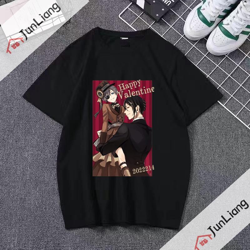 Japanese anime Black Butler cartoon comic mens Tshirt shortsleeved roundneck for streetwear menwomen clothing