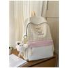 Japanese new high-value, fresh, sweet and sweet plaid backpack, lightweight and large-capacity backpack for junior high school students