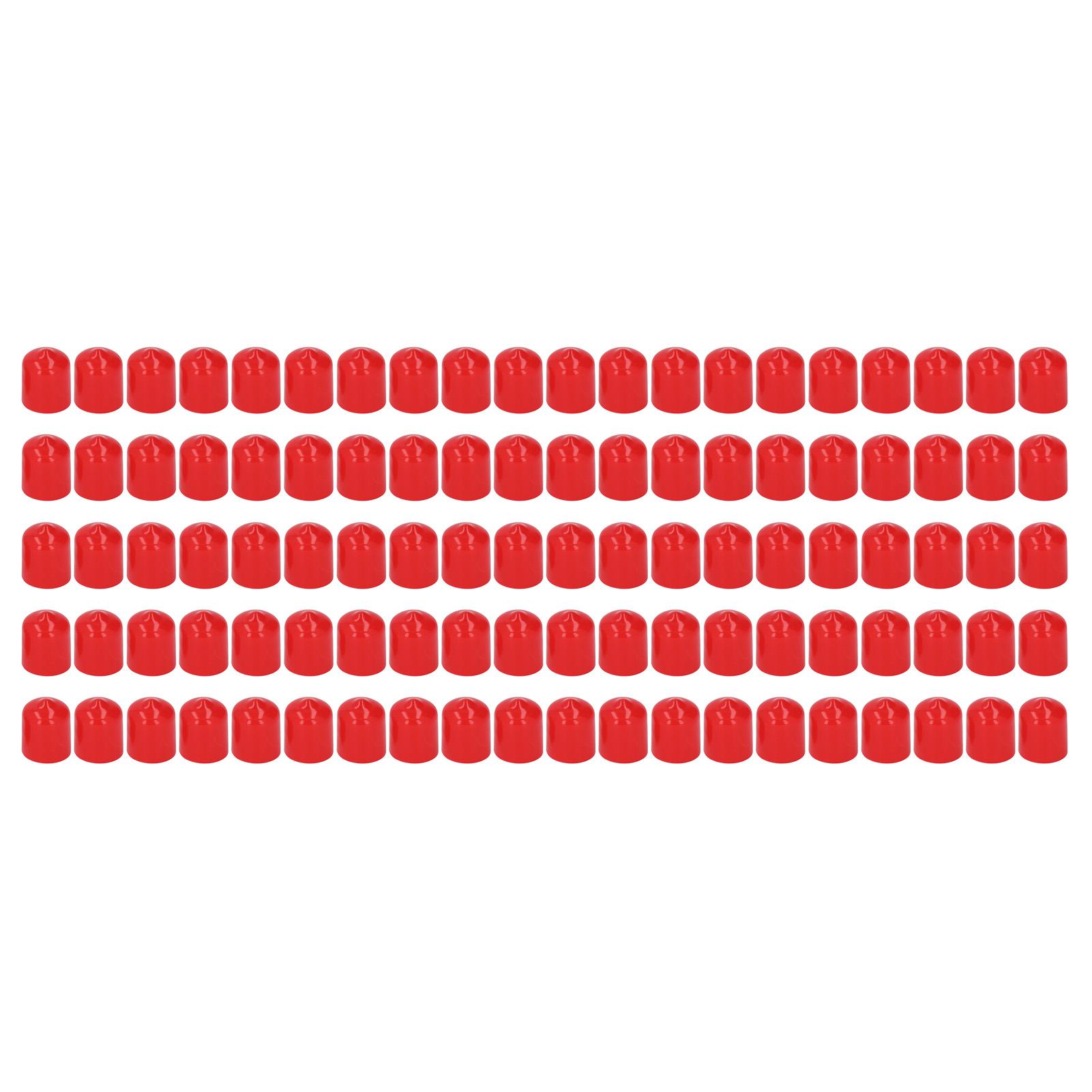 100 Pièces Embout de Fin de Filet PVC Rond Flexible Ignifuge Protecteur de Filetage Rouge