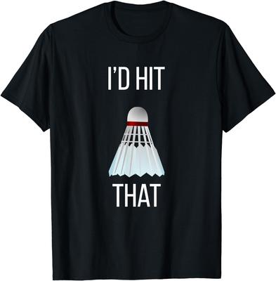 Ich würde das lustige Badminton-T-Shirt schlagen Vintage T-Shirt Herrenbekleidung Tops Grafik-T-Shirts Camisetas Streetwear