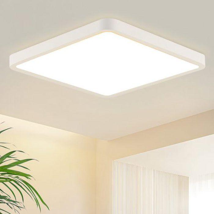 Plafonnier LED - NETTLIFE - Plat 23 cm - 18W - 3000K - Carré - Blanc