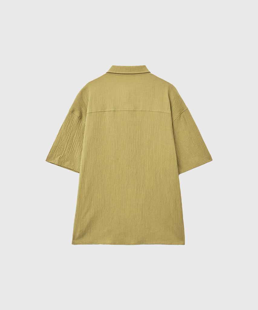 GENERALIDEA Man Pocket Wrinkle Half Shirt [Mustard] / Gf1Msh006